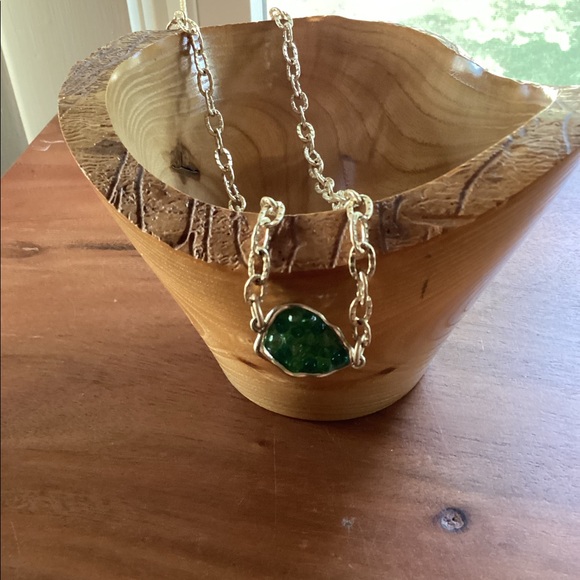 Green Druzy Necklace - Picture 3 of 6